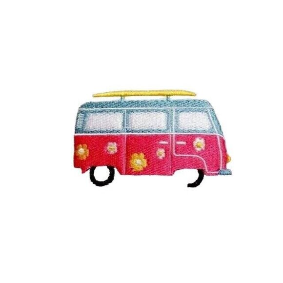Life is a Beautiful Ride Flower Power Beach Van Pink Bus Surfboard 2-Pc Kitchen - Picture 3 of 6